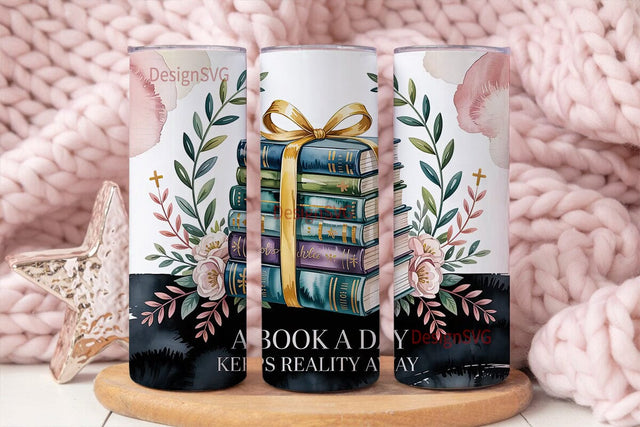 Book Lover 20oz Tumbler Wrap Sublimation DesignSVG 