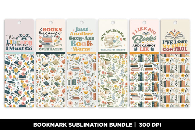 Book Lover Bookmark Set, Printable Sublimation Design Sublimation BijouBay 