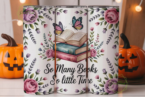 Book Lover Butterfly Tumbler Wrap Sublimation PixelChick 
