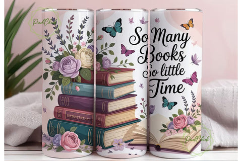 Book Lover Butterfly Tumbler Wrap Sublimation PixelChick 