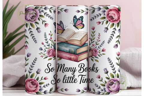 Book Lover Butterfly Tumbler Wrap Sublimation PixelChick 