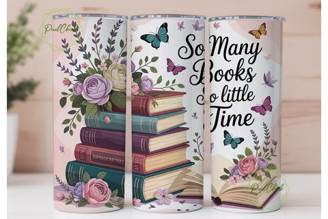 Book Lover Butterfly Tumbler Wrap Sublimation PixelChick 