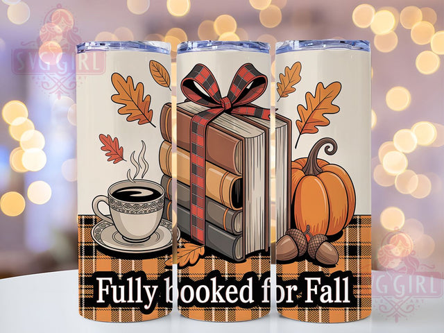 Book Lover Cozy Fall Reading Tumbler, Autumn Reading Cup Wrap, 20oz Sublimation Design, Cozy Bookish Mug Wrap, Fully Booked for Fall Cup Print, Pumpkin Spice Reading Tumbler, Fall Library Lover Wrap Sublimation SvggirlplusArt 