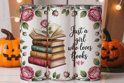 Book Lover Floral 20oz Tumbler Wrap Sublimation PixelChick 
