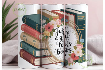 Book Lover Floral Tumbler Wrap Sublimation PixelChick 