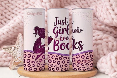 Book Lover Girl 20oz Tumbler Wrap Sublimation DesignSVG 