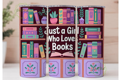 Book Lover Girl 20oz Tumbler Wrap Sublimation PixelChick 