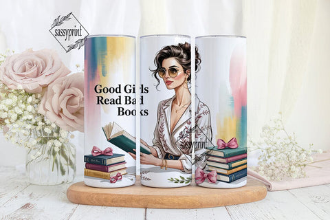 Book Lover Girl 20oz Tumbler Wrap Sublimation sassyprint 