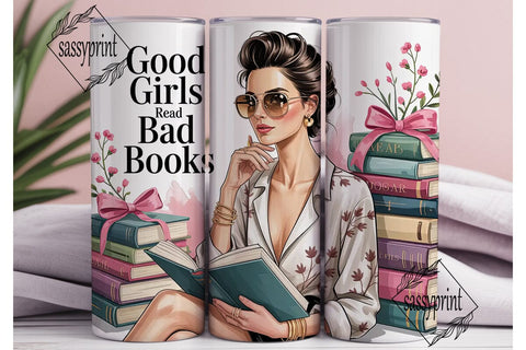 Book Lover Girl 20oz Tumbler Wrap Sublimation sassyprint 