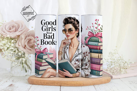 Book Lover Girl 20oz Tumbler Wrap Sublimation sassyprint 