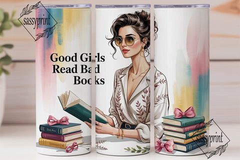 Book Lover Girl 20oz Tumbler Wrap Sublimation sassyprint 