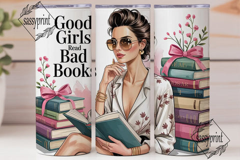 Book Lover Girl 20oz Tumbler Wrap Sublimation sassyprint 