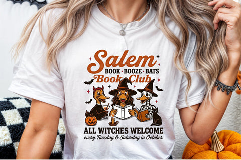 Book Lover Halloween -Goose Reading Png Sublimation designartist 