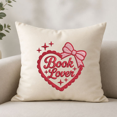 Book Lover Heart Bow Machine Embroidery Design – Reading Lover Bookish Embroidery File Embroidery/Applique DESIGNS PatternFeed8 