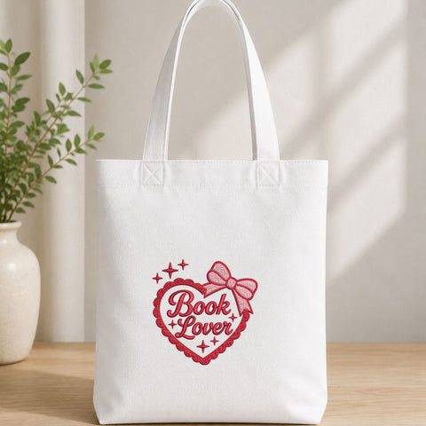 Book Lover Heart Bow Machine Embroidery Design – Reading Lover Bookish Embroidery File Embroidery/Applique DESIGNS PatternFeed8 