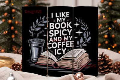 Book Lover Iced Coffee 20oz Tumbler Wrap Sublimation DesignSVG 
