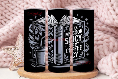 Book Lover Iced Coffee 20oz Tumbler Wrap Sublimation DesignSVG 