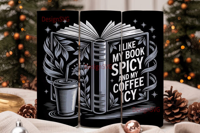 Book Lover Iced Coffee 20oz Tumbler Wrap Sublimation DesignSVG 