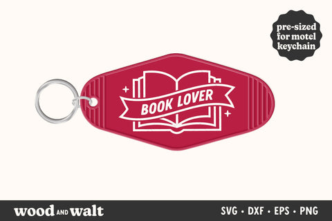 Book Lover Keychain SVG | Bookish Motel Keychain Design SVG Wood And Walt 