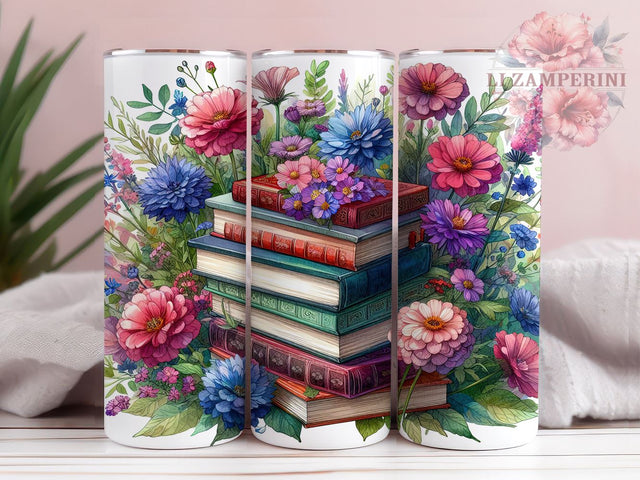 Book Lover Librarian 20oz Tumbler Wrap PNG, Beautiful Boho Floral Reading Tumbler Png, Straight & Tapered Tumbler Wrap, Instant Digital Download Sublimation Li Zamperini 