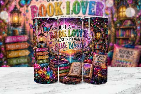 Book Lover Lost in World Tumbler Wrap Sublimation BijouBay 