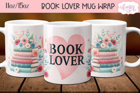 Book lover mug wrap sublimation PNG | Bookish mug template Sublimation Amorclipart 