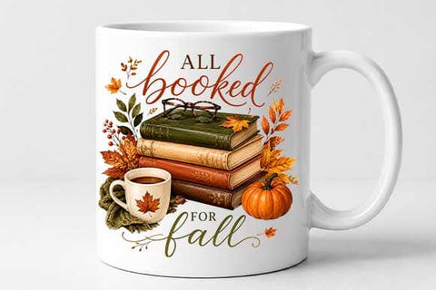 Book Lover PNG | All Booked For Fall Digital Download SVG BillahCrafts 