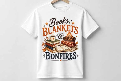 Book Lover PNG Books Blankets Bonfires Cozy Reading Digital Download SVG BillahCrafts 