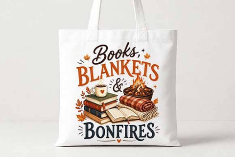 Book Lover PNG Books Blankets Bonfires Cozy Reading Digital Download SVG BillahCrafts 