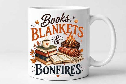 Book Lover PNG Books Blankets Bonfires Cozy Reading Digital Download SVG BillahCrafts 