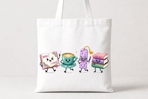 Book Lover PNG | Cute Books and Coffee Friends PNG SVG BillahCrafts 