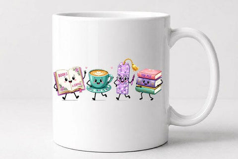 Book Lover PNG | Cute Books and Coffee Friends PNG SVG BillahCrafts 