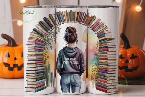 Book Lover Reading Girl Tumbler Wrap Sublimation PixelChick 