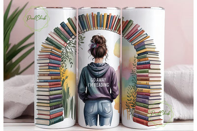 Book Lover Reading Girl Tumbler Wrap Sublimation PixelChick 