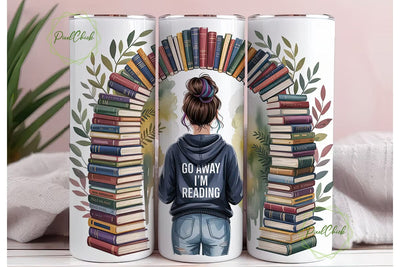 Book Lover Reading Girl Tumbler Wrap Sublimation PixelChick 