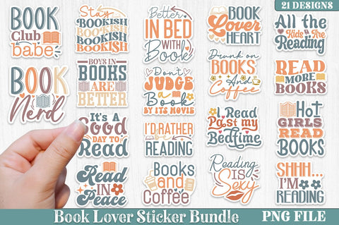 Book Lover Sticker Bundle , Book Lover Sticker Design , PNG File SVG akazaddesign 