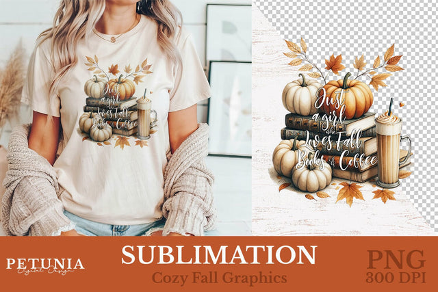 Book Lover Sublimation Design | Fall Clipart Sublimation Petunia Digital Design 