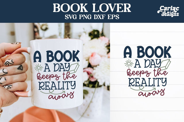 Book Lover SVG and Sublimation SVG Carla C Designs 