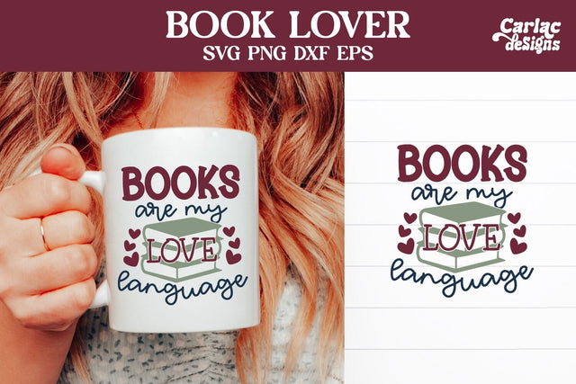 Book Lover SVG and Sublimation SVG Carla C Designs 