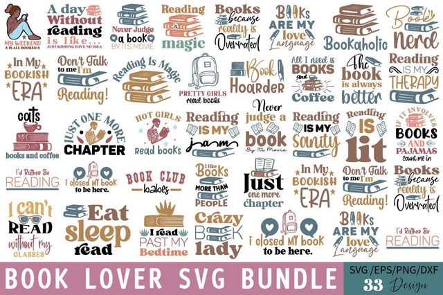 Book Lover Svg Bundle SVG Angelina750 