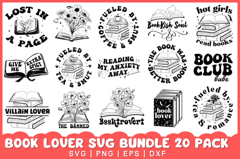 Book Lover SVG Bundle SVG Regulrcrative 