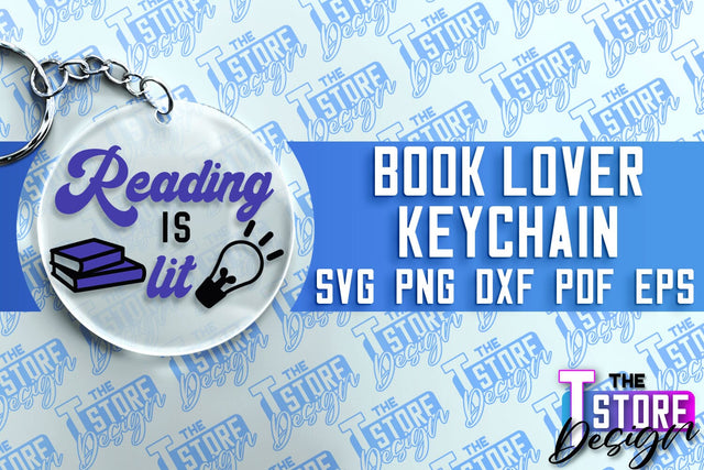 Book Lover SVG Keychain | Book Quotes SVG Design | Book Lover SVG The T Store Design 