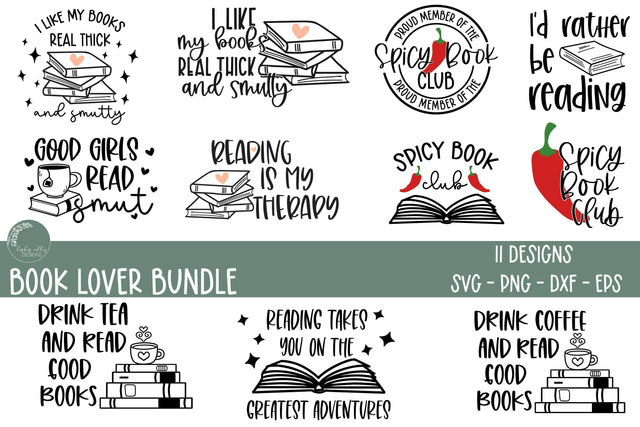 Book Lover SVG-Reading SVG-Books SVG SVG Linden Valley Designs 