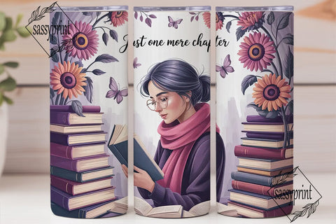 Book Lover Tumbler Wrap 20oz Sublimation sassyprint 