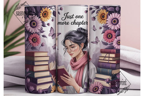 Book Lover Tumbler Wrap 20oz Sublimation sassyprint 