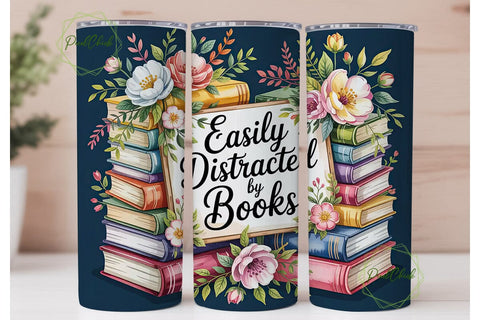 Book Lover Tumbler Wrap PNG Sublimation PixelChick 