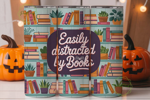 Book Lover Tumbler Wrap PNG Sublimation PixelChick 