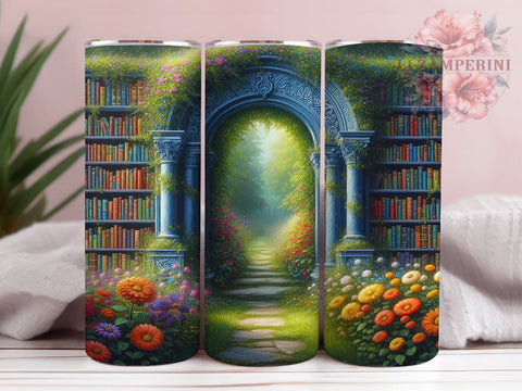Book Lover's Library 20oz Tumbler, Librarian Tumbler Png, Straight & Tapered Tumbler Wrap, Instant Digital Download Sublimation Li Zamperini 