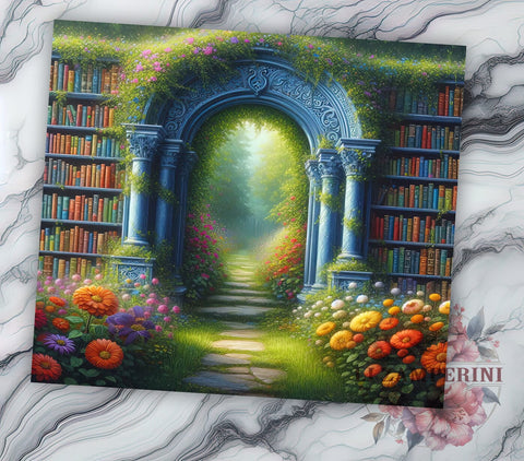 Book Lover's Library 20oz Tumbler, Librarian Tumbler Png, Straight & Tapered Tumbler Wrap, Instant Digital Download Sublimation Li Zamperini 