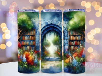 Book Lover's Library 20oz Tumbler Wrap Sublimation Design, Straight Tapered Tumbler Wrap, Librarian Tumbler Png, Instant Digital Download Sublimation SvggirlplusArt 